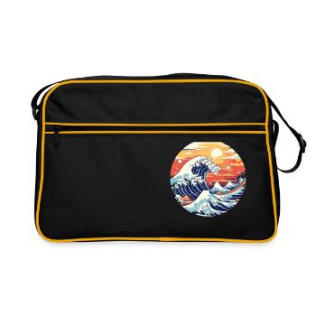 Große Welle La Grande Vague Kanagawa - Sac Retro - noir/or - Devant