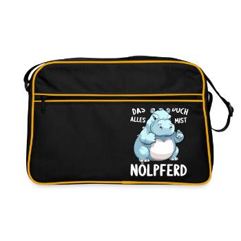 Hippo Hippo Complain Complainer Nölpferd - Retro Bag - black/gold - Front