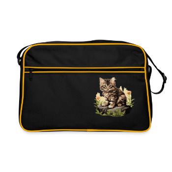 Chat Chats American Bobtail - Sac Retro - noir/or - Devant