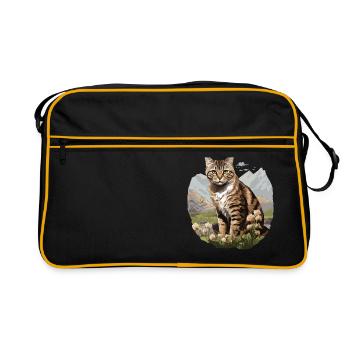 Cat Cats American Wirehair - Retro Bag - black/gold - Front