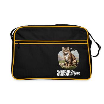 Chat Chats American Wirehair - Sac Retro - noir/or - Devant