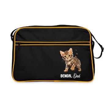 Chat du Bengale Bengalkatze - Sac Retro - noir/or - Devant