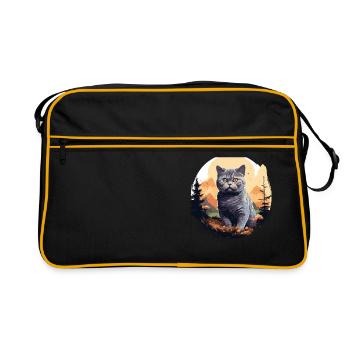 Cat Cats British Shorthair British Shorthair - Retro Bag - black/gold - Front