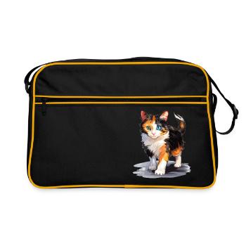 Chat calicot Chat porte-bonheur - Sac Retro - noir/or - Devant
