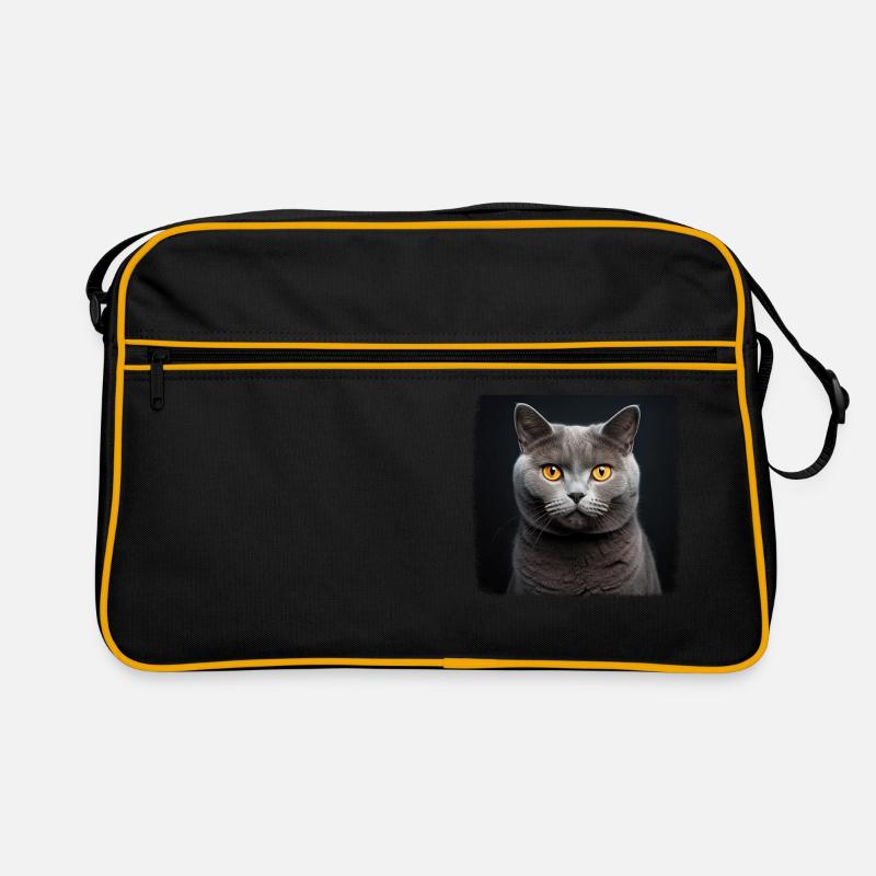 Chat Chartreux Chat Chartreux - Sac Retro - noir/or