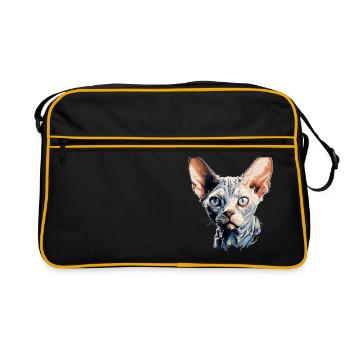 Devon Rex Kitten Devon Rex Cat - Retro Bag - black/gold - Front
