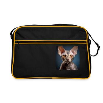Devon Rex Kitten Devon Rex Cat - Retro Bag - black/gold - Front