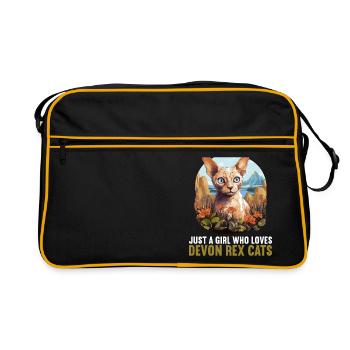 Devon Rex Kitten Devon Rex Cat - Retro Bag - black/gold - Front