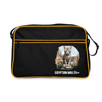 Mau égyptien Chaton Chat égyptien Mau - Sac Retro - noir/or - Devant