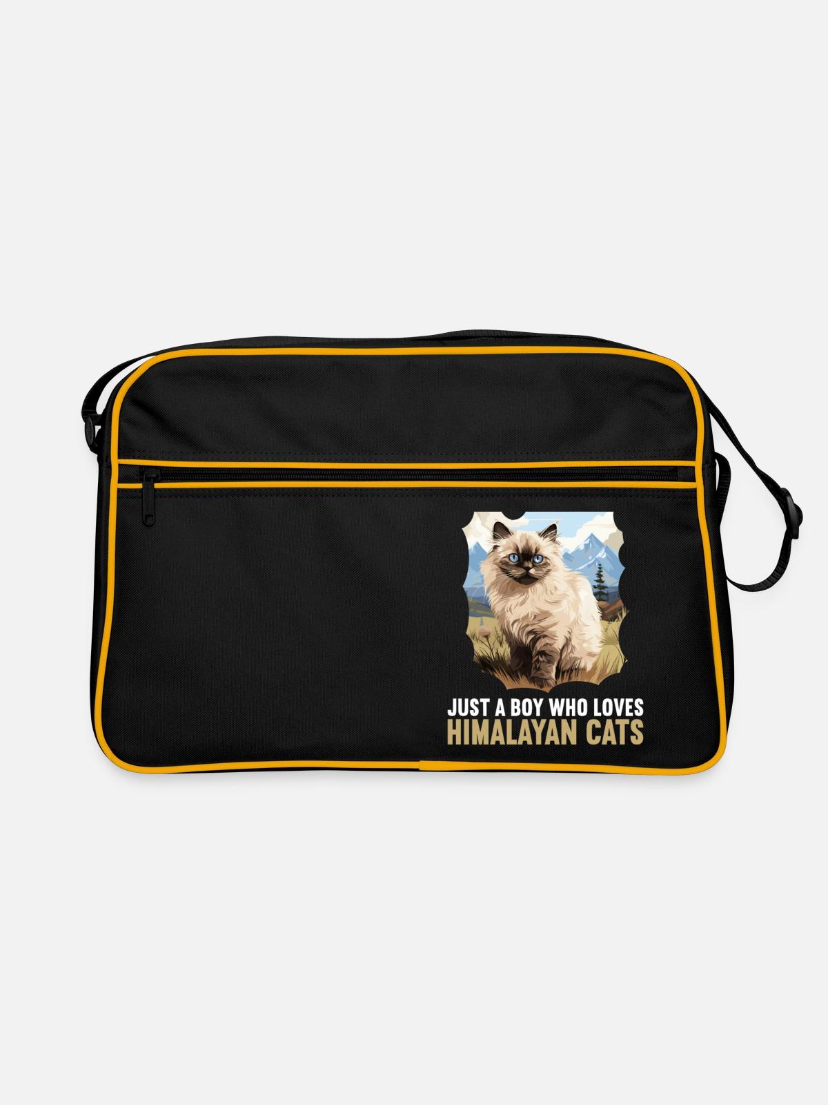 Himalayan Cat Colourpoint Katze - Retro Bag - black/gold - Front