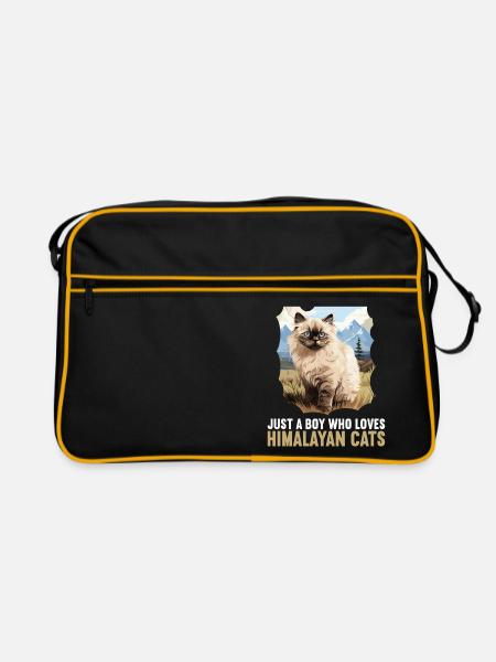 Himalayan Cat Colourpoint Katze - Retro Bag - black/gold - Front