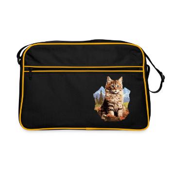 Maine Coon Chaton Maine Coon Chat - Sac Retro - noir/or - Devant