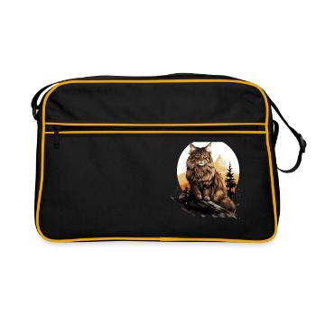 Maine Coon Chaton Maine Coon Chat - Sac Retro - noir/or - Devant