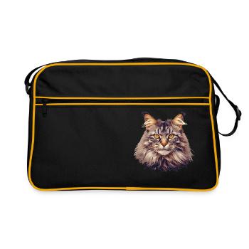Maine Coon Chaton Maine Coon Chat - Sac Retro - noir/or - Devant