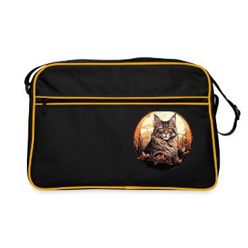 Maine Coon Chaton Maine Coon Chat - Sac Retro - noir/or - Devant