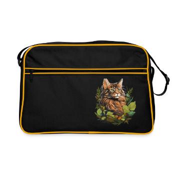 Maine Coon Chaton Maine Coon Chat - Sac Retro - noir/or - Devant