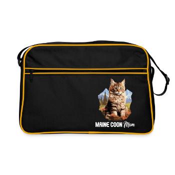 Maine Coon Chaton Maine Coon Chat - Sac Retro - noir/or - Devant