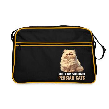 Persian Cat Perserkatze - Retro Tasche - Schwarz/Gold - Vorne
