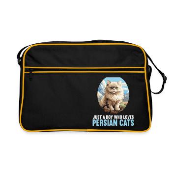 Persian Cat Perserkatze - Retro Tasche - Schwarz/Gold - Vorne