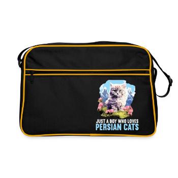 Persian Cat Perserkatze - Retro Tasche - Schwarz/Gold - Vorne