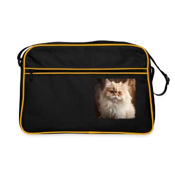 Persian Cat Perserkatze - Retro Tasche - Schwarz/Gold - Vorne