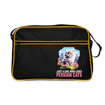 Persian Cat Perserkatze - Retro Tasche - Schwarz/Gold - Vorne