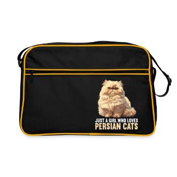 Persian Cat Perserkatze - Retro Tasche - Schwarz/Gold - Vorne