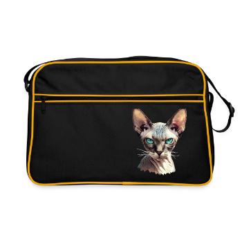 Chaton Sphynx Chat Sphynx - Sac Retro - noir/or - Devant
