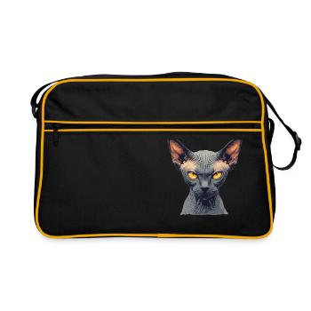 Chaton Sphynx Chat Sphynx - Sac Retro - noir/or - Devant