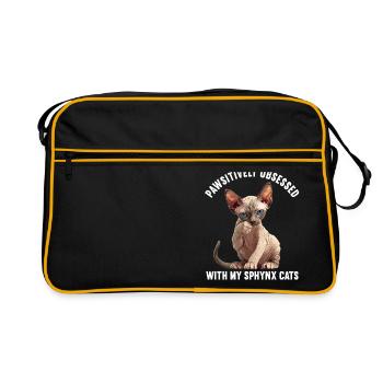 Chaton Sphynx Chat Sphynx - Sac Retro - noir/or - Devant
