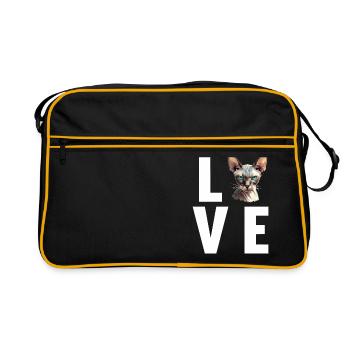 Chaton Sphynx Chat Sphynx - Sac Retro - noir/or - Devant