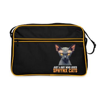 Chaton Sphynx Chat Sphynx - Sac Retro - noir/or - Devant
