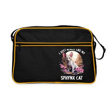 Chaton Sphynx Chat Sphynx - Sac Retro - noir/or - Devant