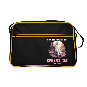 Chaton Sphynx Chat Sphynx - Sac Retro - noir/or - Devant