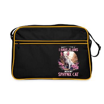 Chaton Sphynx Chat Sphynx - Sac Retro - noir/or - Devant