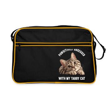 Tabby Kitten Tabby Cat - Retro Bag - black/gold - Front