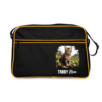 Tabby Kitten Tabby Cat - Retro Bag - black/gold - Front