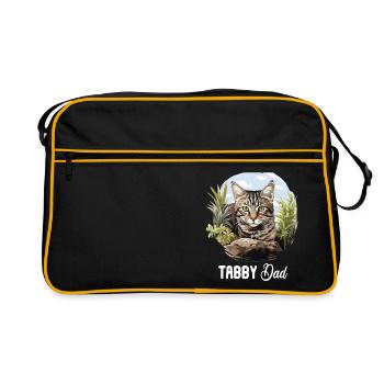 Tabby Kitten Tabby Cat - Retro Bag - black/gold - Front