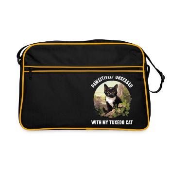 Tuxedo Kitten Tuxedo Cat - Retro Bag - black/gold - Front