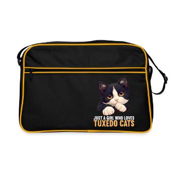 Tuxedo Kitten Tuxedo Cat - Retro Bag - black/gold - Front