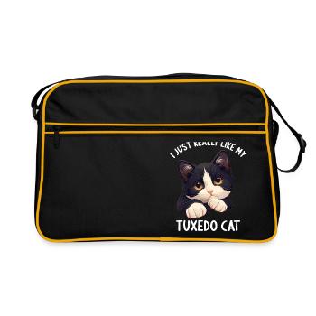 Tuxedo Kitten Tuxedo Cat - Retro Bag - black/gold - Front