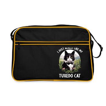 Tuxedo Kitten Tuxedo Cat - Retro Bag - black/gold - Front