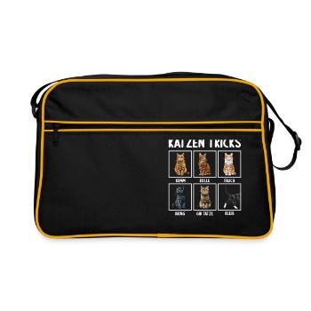 Chat Chats Astuces Chats Drôles - Sac Retro - noir/or - Devant