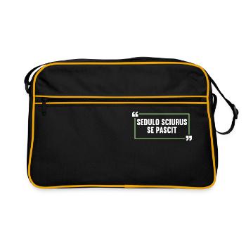 Lateinisch Lustiger Latein Spruch - Retro Tasche - Schwarz/Gold - Vorne