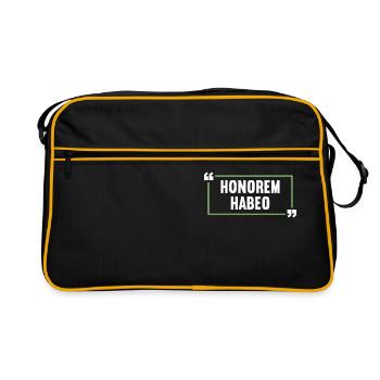 Lateinisch Lustiger Latein Spruch - Retro Tasche - Schwarz/Gold - Vorne