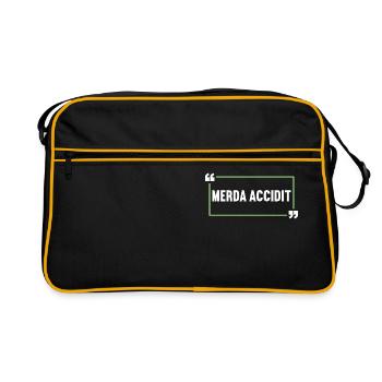Lateinisch Lustiger Latein Spruch - Retro Tasche - Schwarz/Gold - Vorne