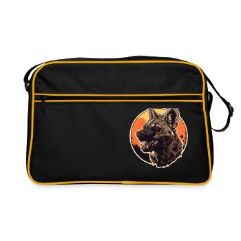 Loups d’Aardwolf - Sac Retro - noir/or - Devant