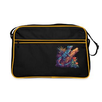 Agamen Agame - Retro Tasche - Schwarz/Gold - Vorne