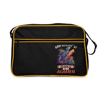 Agamen Agame - Retro Tasche - Schwarz/Gold - Vorne
