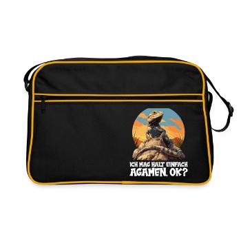Agamen Agame - Retro Tasche - Schwarz/Gold - Vorne